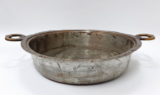 Image 1 of Antique Tinned Copper Roasting Pan