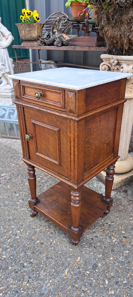Antique Nightstand, Dresser, Hallstand With Marble Top Dim. 38x35cm and 79cm High