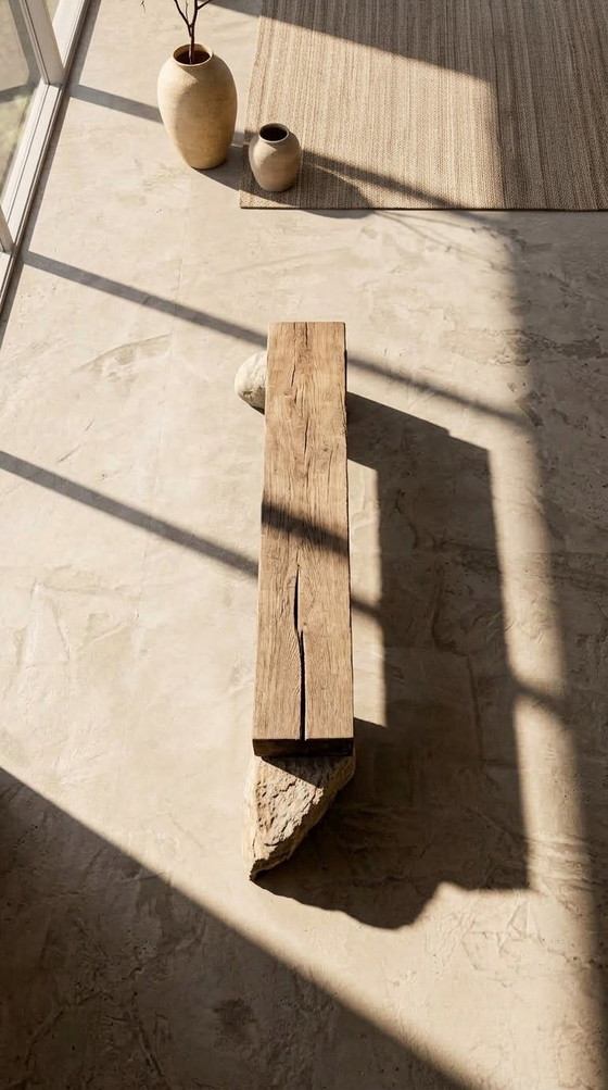 Bank Eikenbalk en Steen – Decoratieve objecten, Wood (photo 5 of 9)