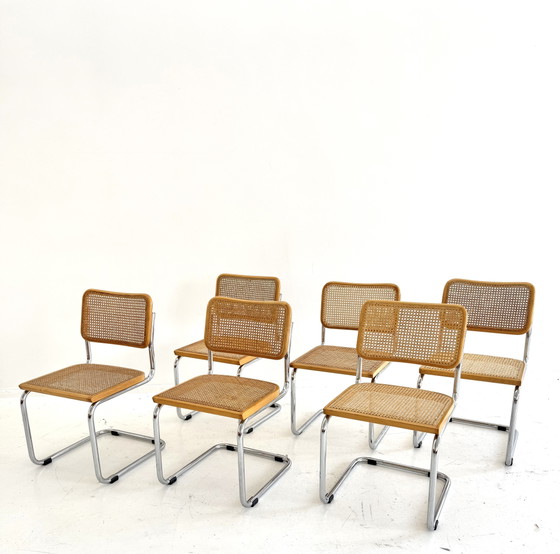 6 sedie Cesca Marcel Breuer – Sedie da pranzo, Aluminium, Wood (photo 5 of 13)
