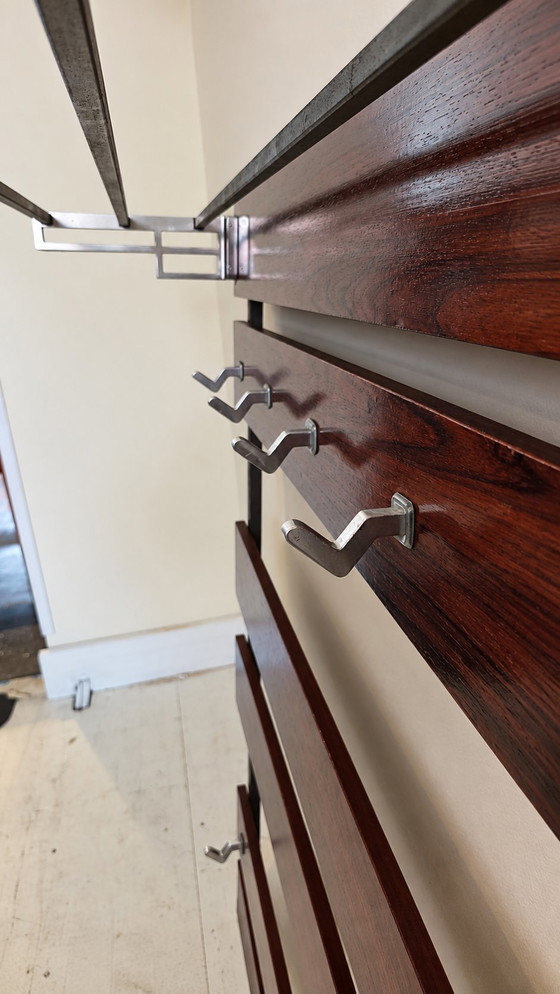 Vintage Rosewood Wall Coat Rack 80 X 100cm – Wall decoration, Aluminium, rvs (photo 2 of 5)