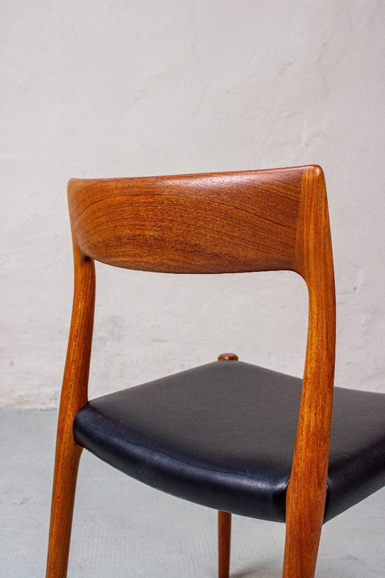 6 sedie Niels O. Möller modello 77 in teak danese, vintage anni '60 – Niels Otto Møller, Sedie da pranzo (photo 9 of 21)