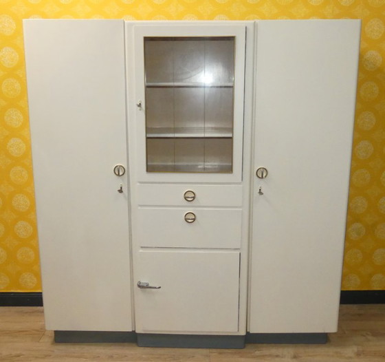 Image 1 of vintage kitchen buffet 40s 50s kitchen cabinet 3-piece industrial style retro