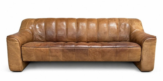De Sede DS-44 Couches Set: 3-Seater, 2-Seater, Armchair, and De Sede Marble Leather Table, Brown, 1970 (photo 4 of 5)