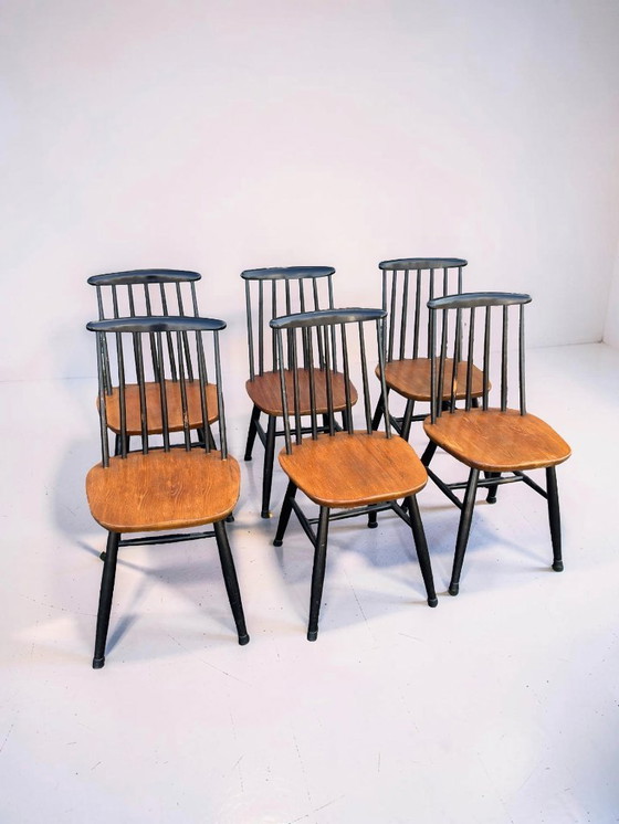 Image 1 of Vintage Fanett chairs by Ilmari Tapiovaara, 1960s, set of 6