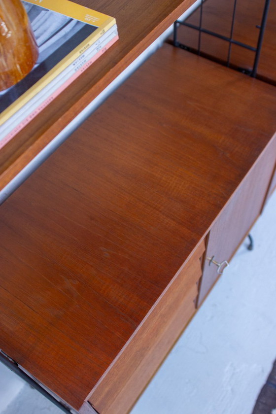 Image 1 of Vintage teak string shelf sideboard highboard 60s