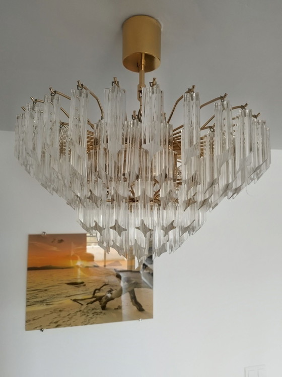 Novaresi Kristalllampe, Kronleuchter, Metall, Gold (Foto 2 von 7)