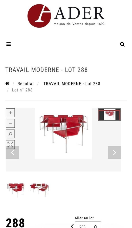 Image 1 of Set of red Italian design chairs