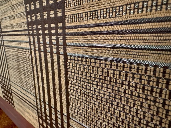 Image 1 of Schuitema Shaker comfortable club armchair in cognac aniline leather with graphic textile panels all around