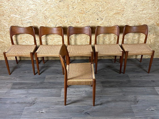 Image 1 of 6x Sedie da pranzo in teak anni '60/'70 di Niels O. Möller per J.L. Møllers anni '60