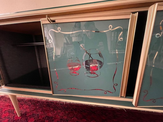 Image 1 of Credenza italiana di metà secolo con specchio — di Umberto Mascagni (anni '50-'60)