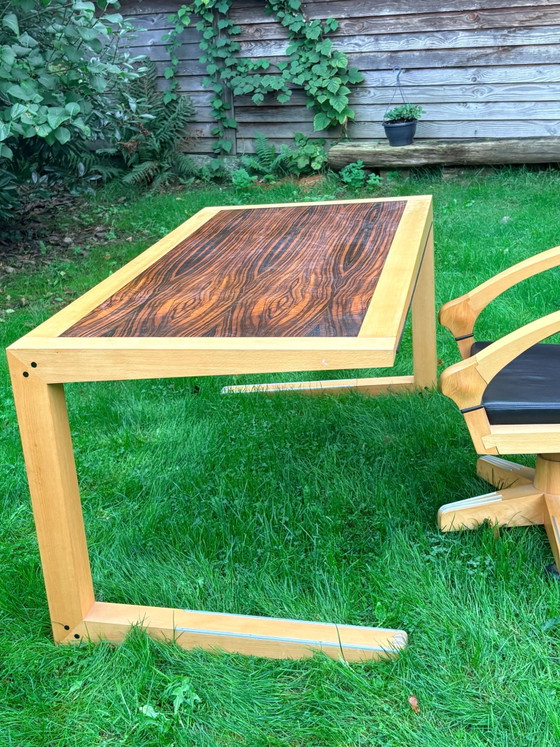Giorgetti Zeno Bureau+Stoel – Leer, Hout (photo 5 of 8)