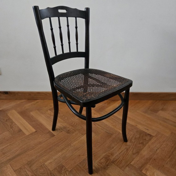 Image 1 of Set di 2 sedie da bistrot antiche in stile Thonet – in vimini intrecciato a mano!