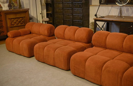 Grand canapé modulable pour 10 personnes – Canapés 3 places, Velours, Vintage (photo 9 of 17)