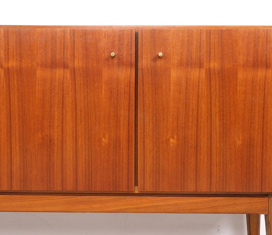 Vintage teak Sideboard with doors and drawers, 1960s, Wood, Brown, Mid Century Modern (photo 8 of 11)