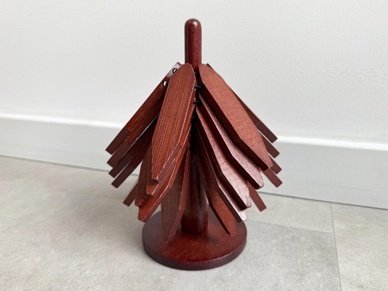 1x Set Van 5 Houten Onderzetters - Onderzetter Boom – Tafelaccessoires, Wood (photo 4 of 5)
