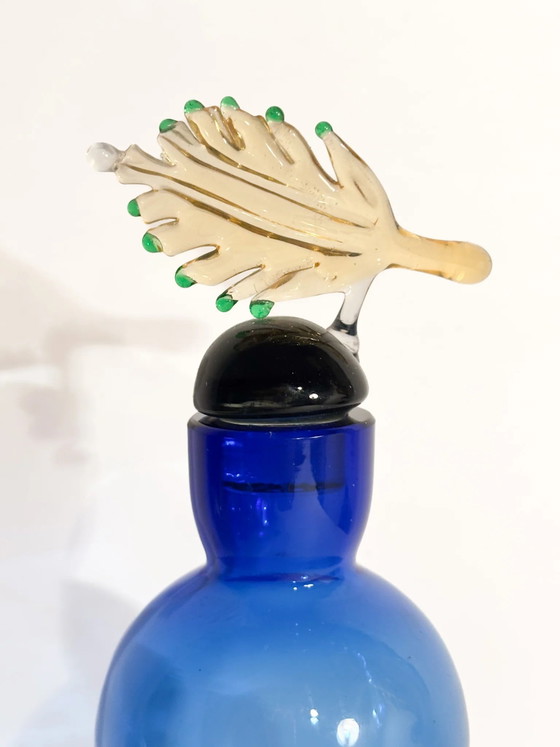 Blue Murano Glass Bottle De Majo by Yoichi Ohira, 1992 – Decorative Objects (photo 8 of 12)