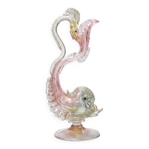 Dolphin ewer by Antonio Salviati in Murano glass, 19th century