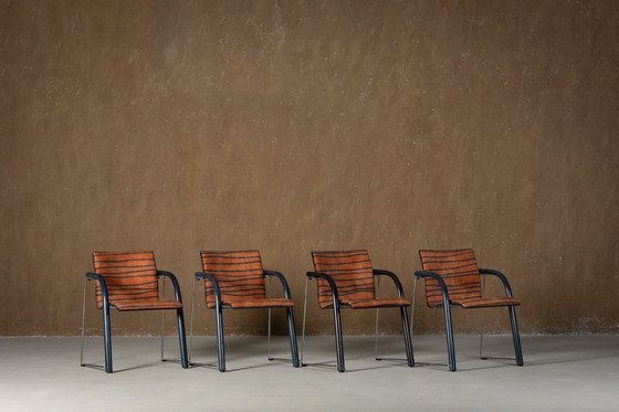 Image 1 of Fauteuil Vintage A 320 par Wulf Schneider & Ulrich Boehme pour Thonet 1980 en velours polaire (ensemble de 3)