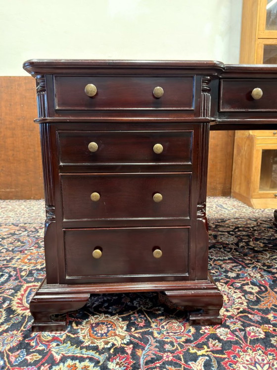 Scrivania da Partner Chesterfield Inglese – Scrivanie, Leather, Wood (photo 9 of 19)