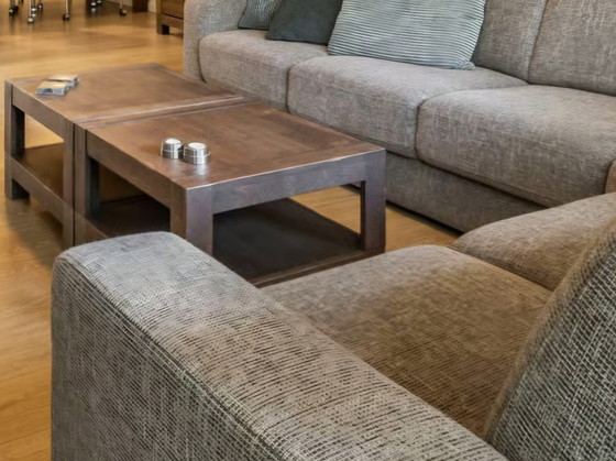 Image 1 of Sofá esquinero de tela de 3/esquinas/2 plazas Gris