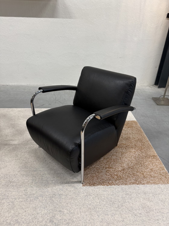 Image 1 of Leolux Scylla fauteuil zwart Noli leer