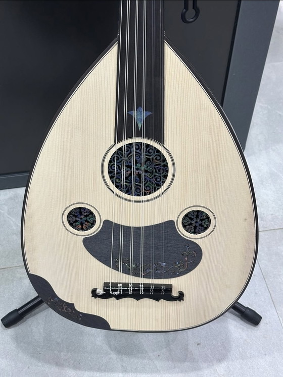 Image 1 of Oud Haut de Gamme Electro-Acoustique Turque Marron - Livraison Gratuite