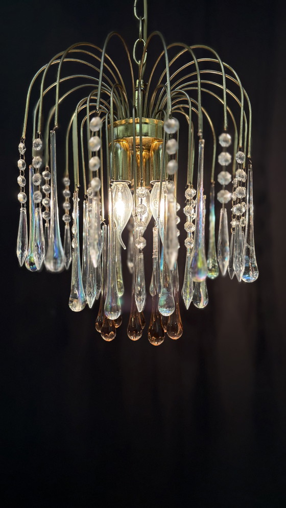 Image 1 of Lampada a goccia a cascata di Murano in stile Paolo Venini