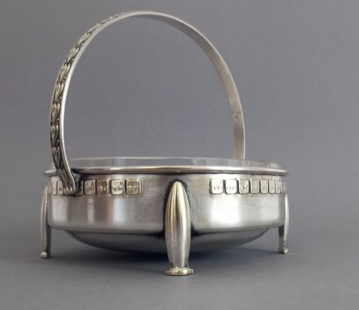 Argentor Vienna Art Nouveau Serving Basket, Designed by Hans Ofner, Vienna, Circa 1905