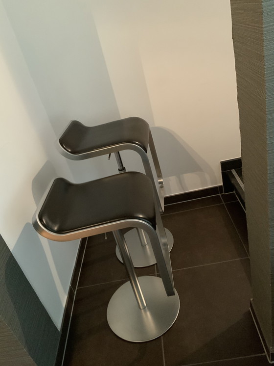 Image 1 of 2 x Lapalma bar stools LEM – brown – height adjustable (66–78 cm)