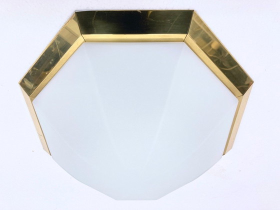 Image 1 of Octagonal ceiling lamp from Glashütte Limburg 70s 80s design