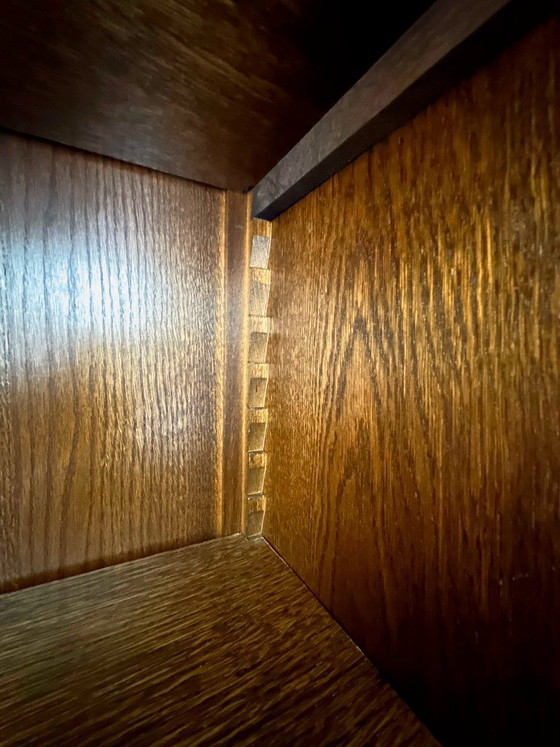 Image 1 of Bibliothèque vitrée en chêne massif Made in France Riskoff 