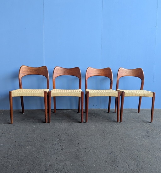 4 sillas de mediados de siglo - Arne Hovmand Olsen para Mogens Kold