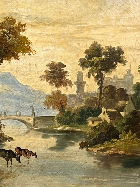 Oud Italiaans landschap. – Schilderijen & Tekeningen, Canvas (photo 9 of 11)