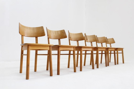 Image 1 of Ensemble de 6 chaises de salle à manger danoises vintage du milieu du siècle