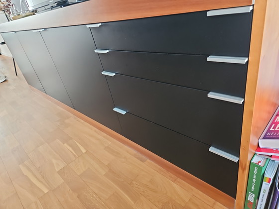 Original Pastoe L-series Sideboard, Cherry & Black (261 cm), Wood, Multi Color (photo 5 of 5)