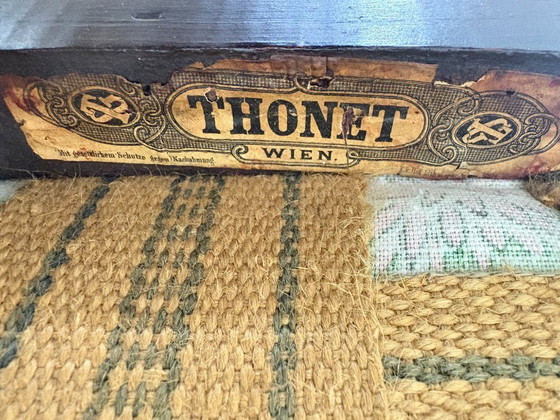 Image 1 of 4 originele Thonet-stoelen uit circa 1900 – Art Nouveau/Weense eetkamerstoelen met messing rugleuningen