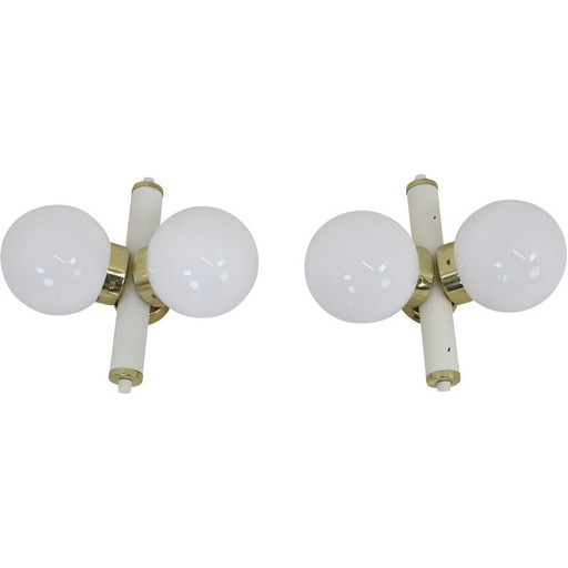 Pair of mid-century wall lamps by Instala Jilove, Czechoslovakia 1970s