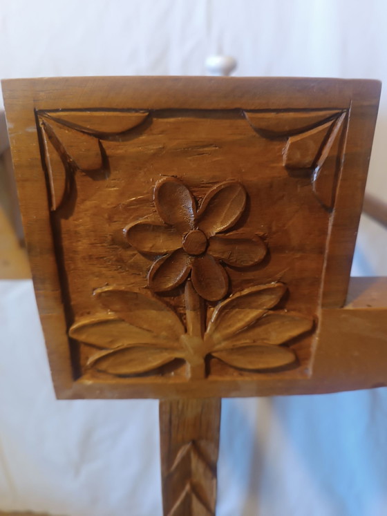 Hand-inlaid Valet Stand (Italy 1950s), Coat racks, Ceramic, Wood, Brown (photo 11 of 15)