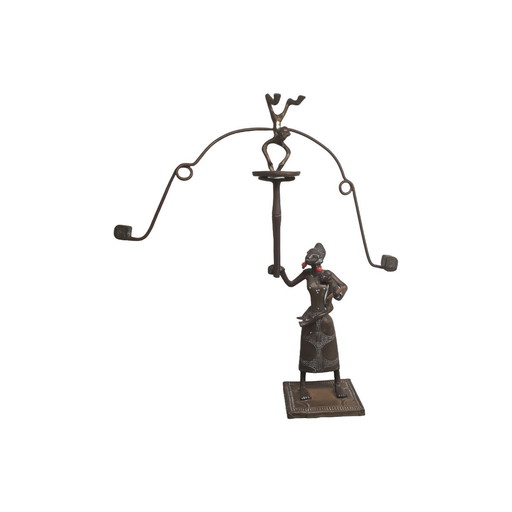 Figurine de balance en bronze du Bénin, milieu du 20e siècle