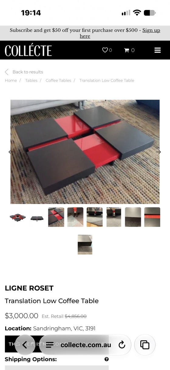 Extendable Translation Coffee Table by Ligne Roset, Collector's Item – Mdf, Wood (photo 5 of 6)