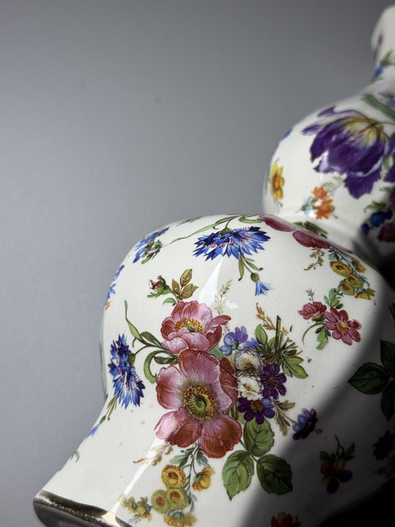 Image 1 of Boch Frères Belgium - KERALUX-  “Fleur de Saxe” Art Deco Vase 