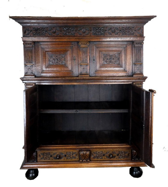 Image 1 of 17th century Dutch pilaster cabinet.