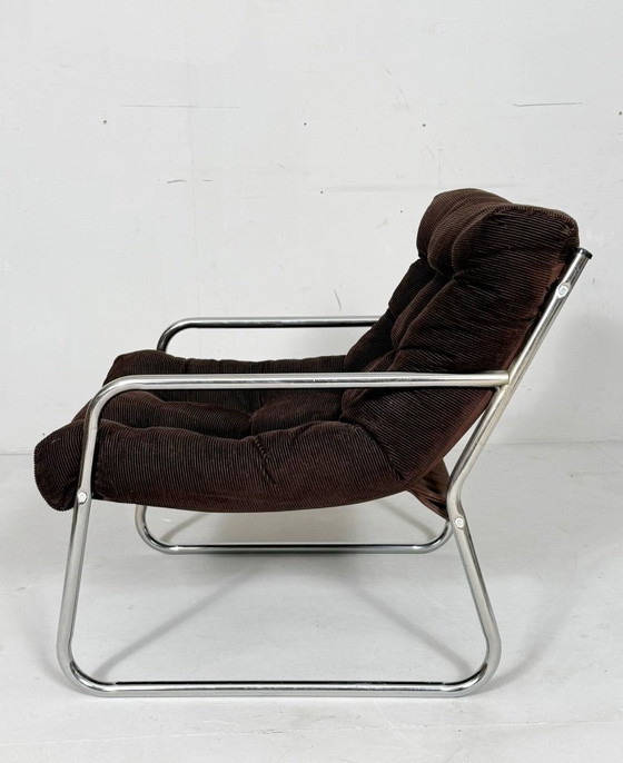 Image 1 of Set van 2 Space Age cantilever fauteuils/stoelen van Gillis Lundgren, jaren 70