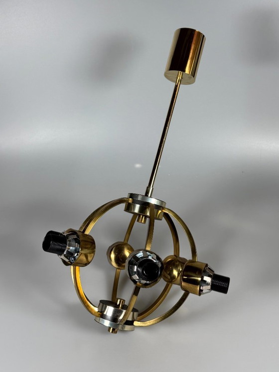 Image 1 of Lámpara de araña Sputnik de 6 luces, años 60/70, diseño de cristal Kaiser Leuchten