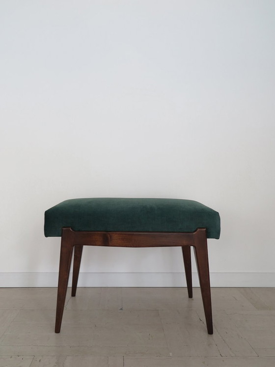 Wooden and green velvet Bench, Italy, 1950s – Benches (photo 9 of 9)