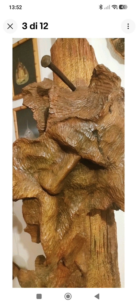 Olive Root Sculpture, Dating Back to 1980, Entitled "SACRED TOTEM" (Palazzo Barberini - Rome Exhibition 1981) (photo 3 of 12)