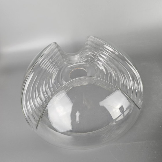 Image 1 of Vintage Space Age Ceiling Lamp – Peill & Putzler “Wave” / “Futura” – 1970s Germany – Glass and Metal – Ø 32 cm.
