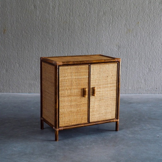 Meuble Vintage en Rotin et Cannage Tressé – Buffet bas (photo 7 of 14)