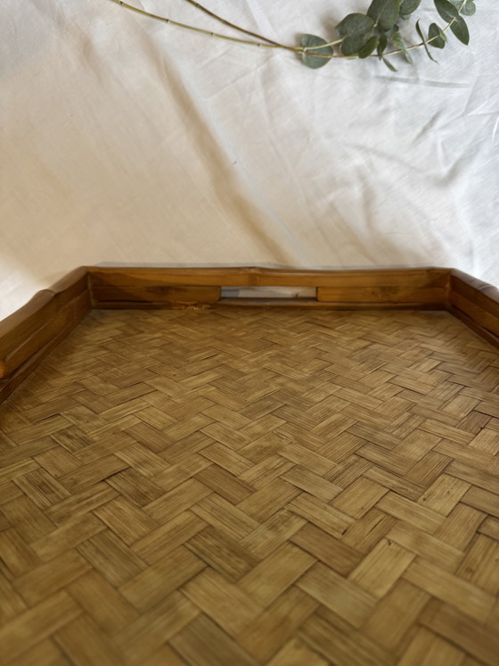 Image 1 of Vassoio in rattan e bambù